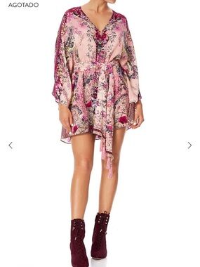 MWOT CAMILLA SILK Button Up Kaftan With Belt